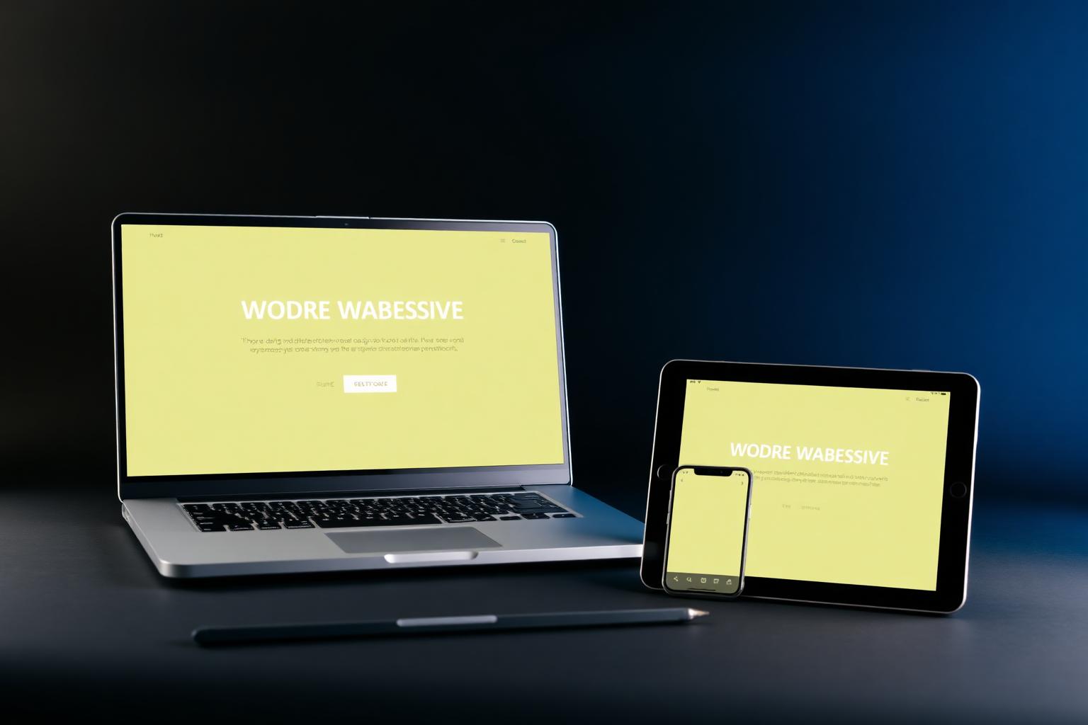 Site responsivo em notebook, tablet e smartphone
